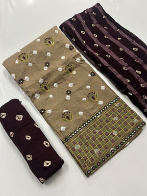 Drashti Creation Cotton Blend Embellished Salwar Suit Material