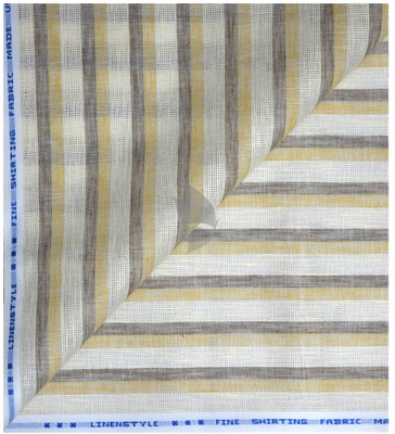 Siyaram's Linen Blend Striped Shirt Fabric