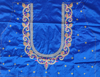 aai k Cotton Silk Embroidered Blouse Material
