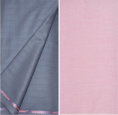 KUNDAN SULZ GWALIOR Cotton Blend Self Design Shirt & Trouser Fabric