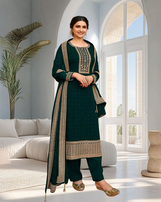 Dealbazaars Corporation Georgette Embroidered Salwar Suit Material