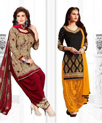 INITHI Crepe Printed Salwar Suit Material