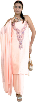 The Weavers Shop by Raavi Viscose Rayon Embroidered Salwar Suit Material