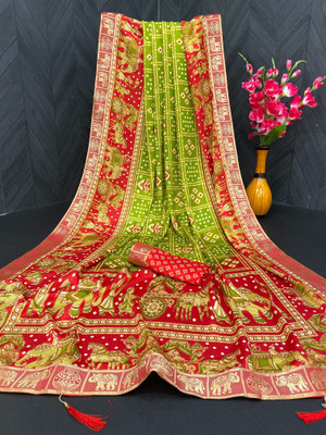 Kavya Creation Silk Blend Printed Blouse Material