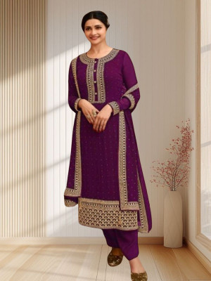 Dealbazaars Corporation Georgette Embroidered Salwar Suit Material