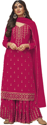 VATAGAMFAB Georgette Embroidered Kurta & Palazzo Material