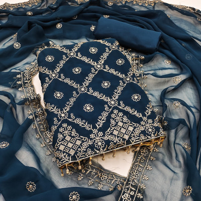 Divastri Georgette Embroidered Salwar Suit Material