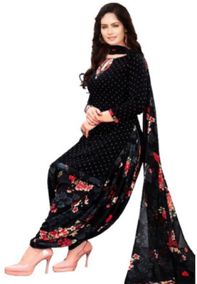 S Creation Crepe Printed Salwar Suit Material
