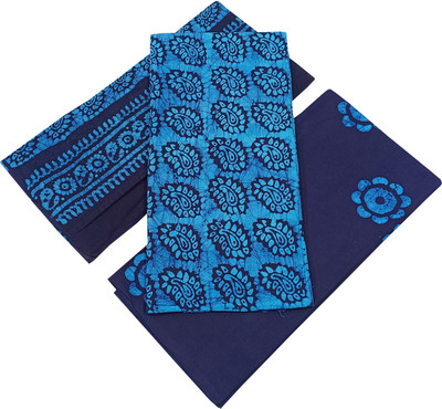 ADHIN Cotton Blend Dyed, Self Design, Printed Salwar Suit Material