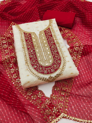 Mahakal Tex Chanderi Embroidered Salwar Suit Material