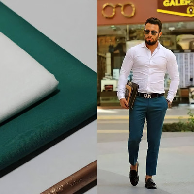 Venjberry Cotton Blend Solid Shirt & Trouser Fabric