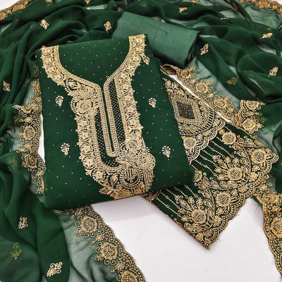 Saware Georgette Embellished Salwar Suit Material