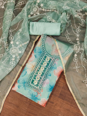 Tasrika Organza Embellished Salwar Suit Material