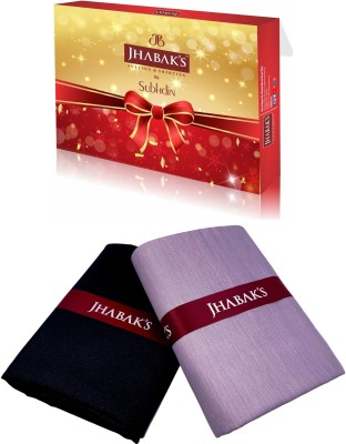 JHABAK'S Cotton Blend Solid, Self Design Shirt & Trouser Fabric