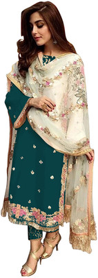 KAPANKU Women Kurta Dhoti Pant Dupatta Set