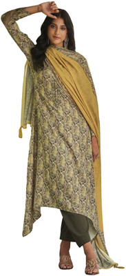 DRAVINAM Trends Wool Embroidered Salwar Suit Material