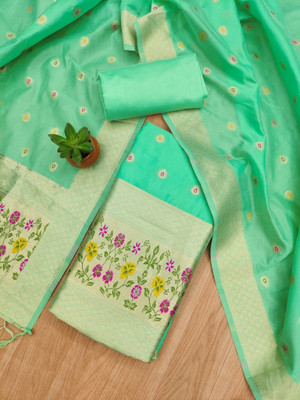 PandadiSaree Cotton Silk Embellished Salwar Suit Material