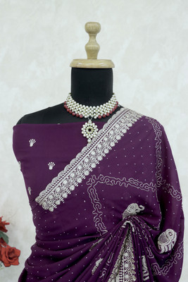 Mikhu Shop Georgette Embroidered Blouse Material