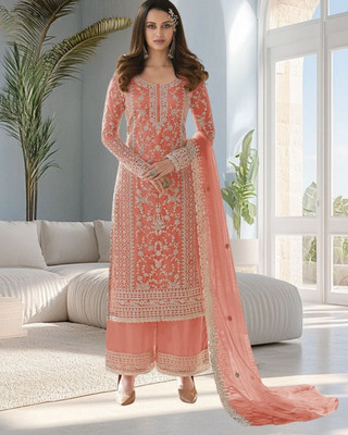 Dealbazaars Corporation Net/Lace Dyed, Embroidered, Embellished, Self Design Salwar Suit Material