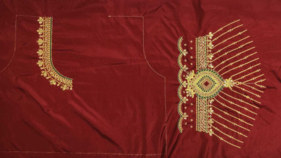 aai k Cotton Silk Embroidered Blouse Material