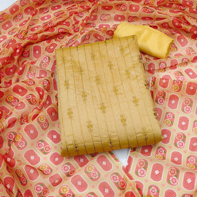 RUDRAA FAB Chanderi Embroidered, Printed Salwar Suit Material