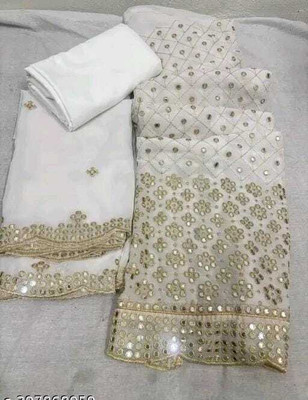 LADYPOTION Georgette Embroidered Salwar Suit Material