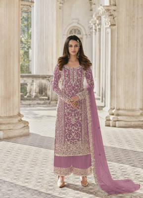 JATRIQQ Net/Lace Embroidered Salwar Suit Material