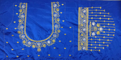 The White Rabbit Art Silk Embroidered Blouse Material