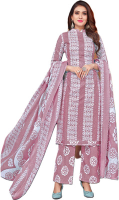 RAJGLOBAL Cotton Blend Printed Salwar Suit Material