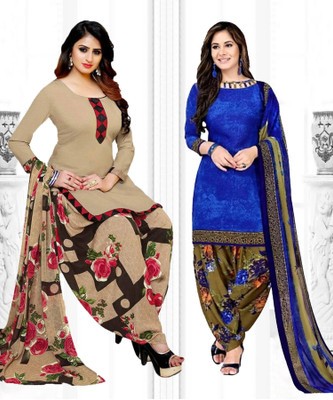 INITHI Crepe Printed Salwar Suit Material
