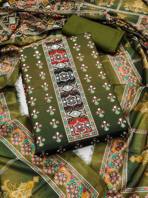 FLAPION CREATION Art Silk Graphic Print Salwar Suit Material