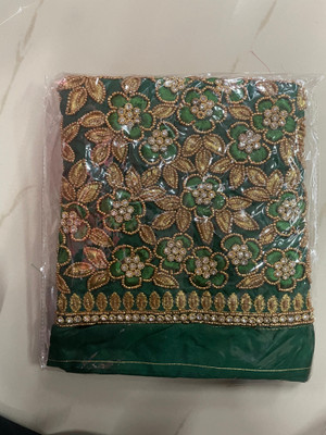 NAZMINFASHION Art Silk Embroidered Blouse Material