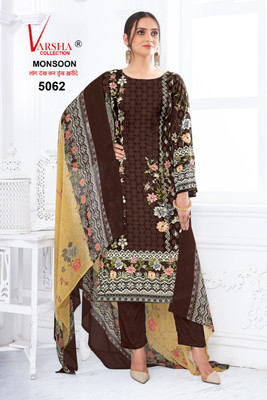 Ansara Crepe Floral Print Salwar Suit Material