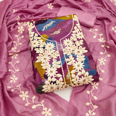 AP FAB Chanderi Printed Salwar Suit Material
