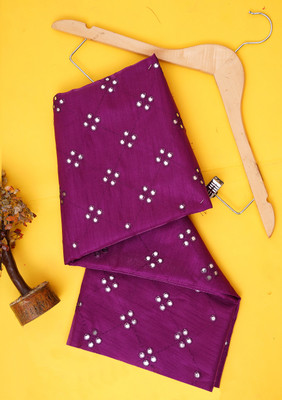 Fashion World Zone Art Silk Embroidered Blouse Material