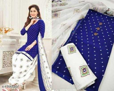 sarvagny clothing Crepe Floral Print Kurta & Patiyala Material