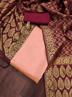 HERE&NOW Jacquard Self Design Salwar Suit Material