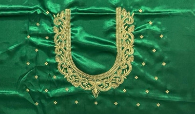 Soundarya Satin Embroidered Blouse Material