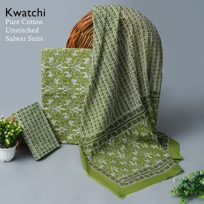 KWATCHI Pure Cotton Floral Print, Printed, Colorblock Salwar Suit Material