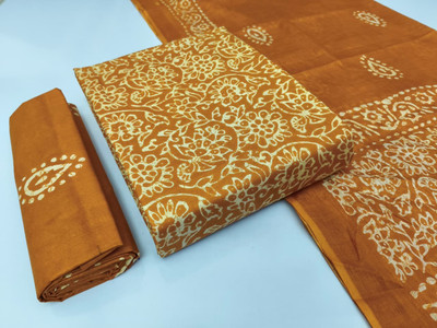 Keshar Cotton Blend Printed Kurta & Patiyala Material