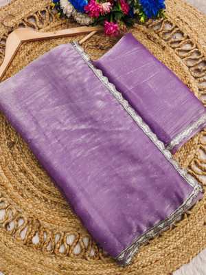 greeva enterprise Embellished Bollywood Jimmy choo Saree(Purple)