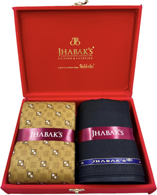 JHABAK'S Cotton Blend Self Design Shirt & Trouser Fabric
