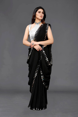 Vivan Fab Self Design Bollywood Chiffon Saree(Multicolor)
