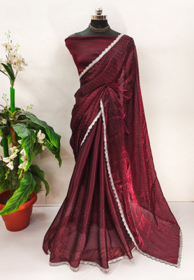 ZOYAL ENTERPRISE Embellished Bollywood Art Silk Saree(Maroon)