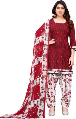 KASHII ENTERPRISE Crepe Polka Print Salwar Suit Material