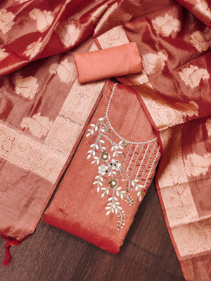 Blissta Viscose Rayon Embellished Salwar Suit Material