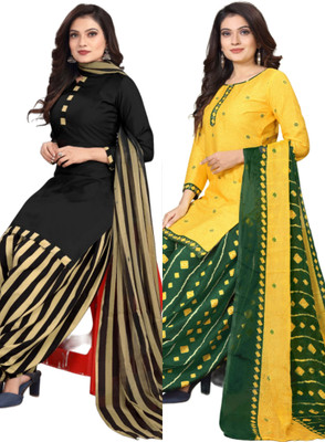 Threads Cotton Blend Printed Salwar Suit Material