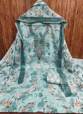 HouseOfCommon Cotton Blend Embroidered, Floral Print Salwar Suit Material