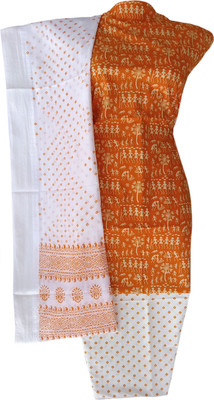 ADHIN Cotton Blend Dyed, Self Design Salwar Suit Material
