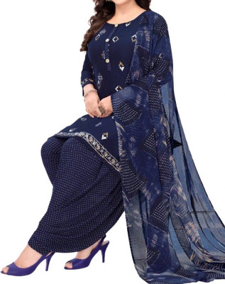 THIRA Crepe Printed Kurta & Patiyala Material